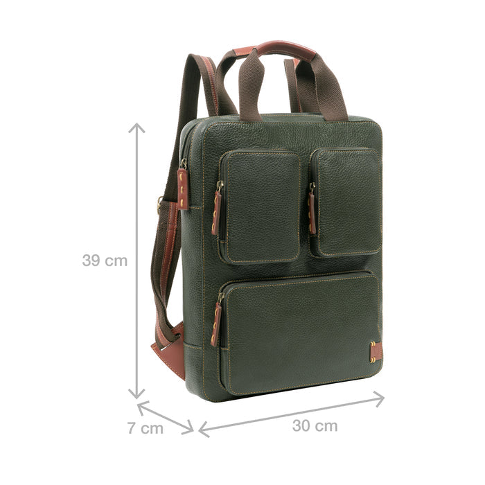 Hydor 03 Green Leather Backpack
