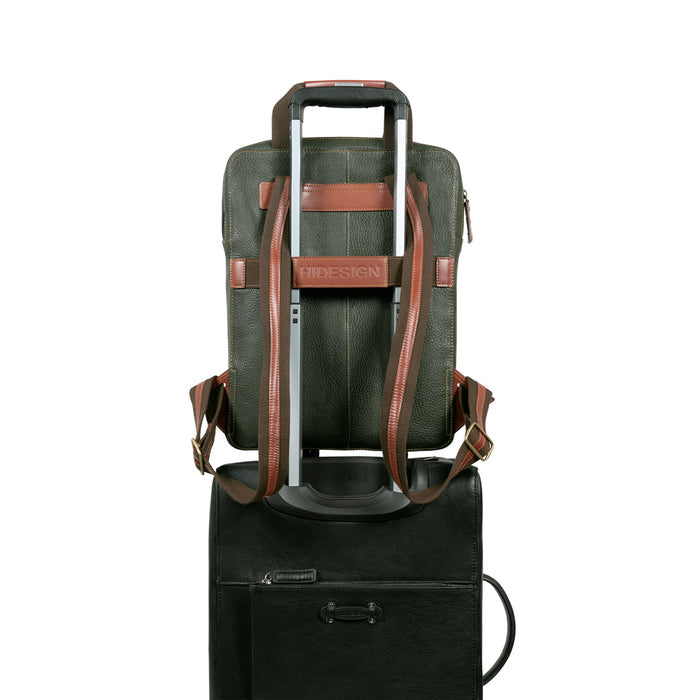 Hydor 03 Green Leather Backpack