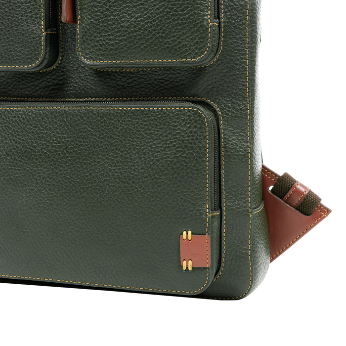 Hydor 03 Green Leather Backpack