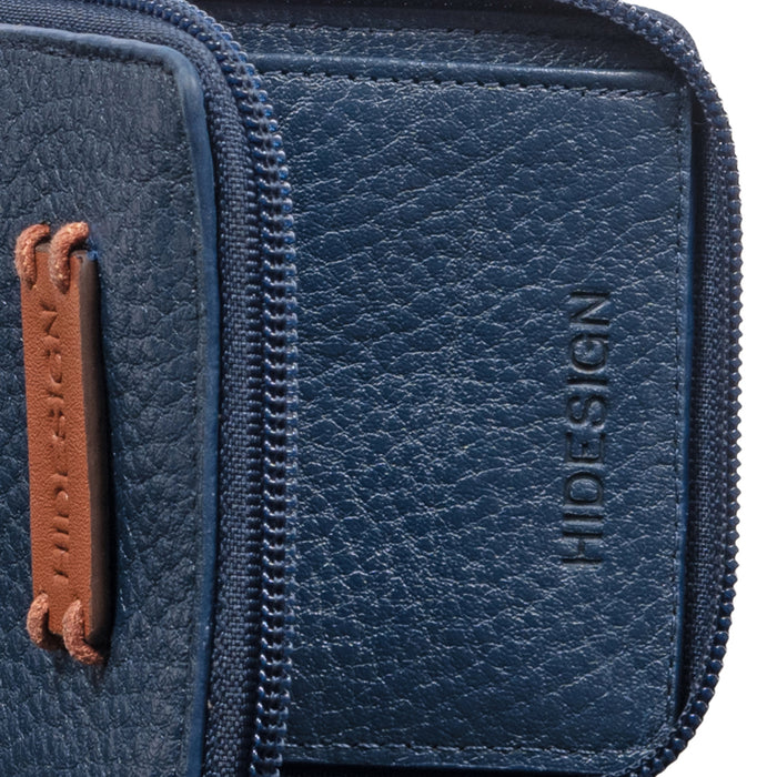 Hydor W1 Blue Leather Bi Fold Wallet