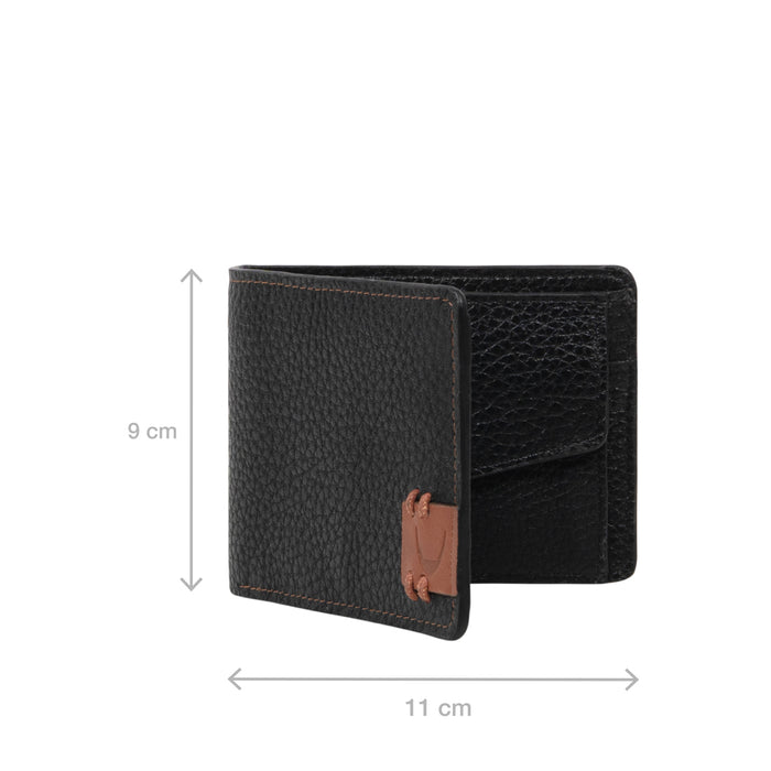 Hydor W3 Black Leather Bi Fold Wallet