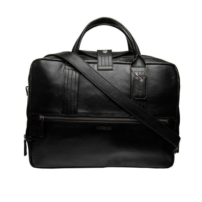 I Bag Al01 Black Leather  Briefcase