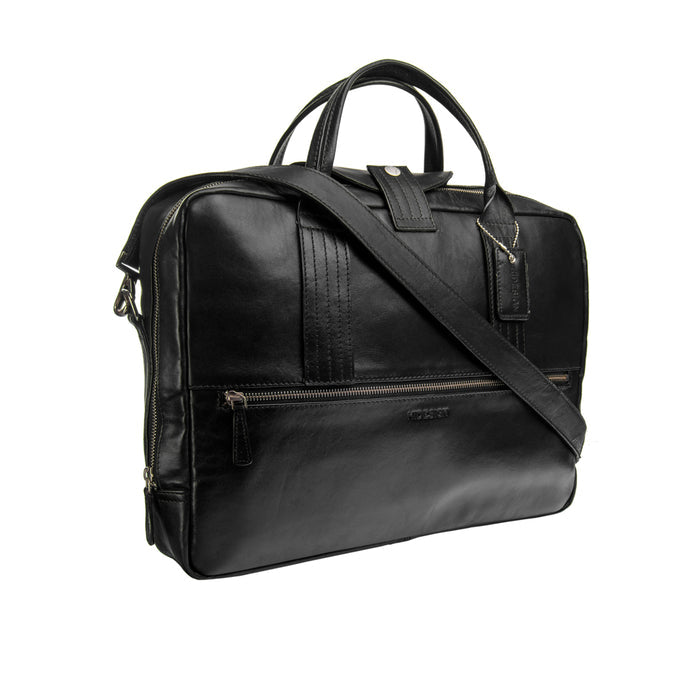 I Bag Al01 Black Leather  Briefcase