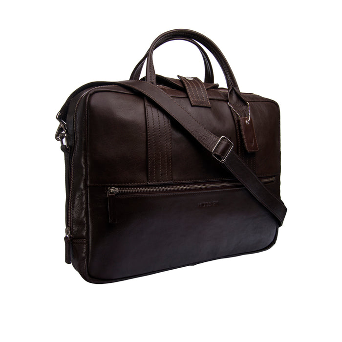 I Bag Al01 Brown Leather  Briefcase