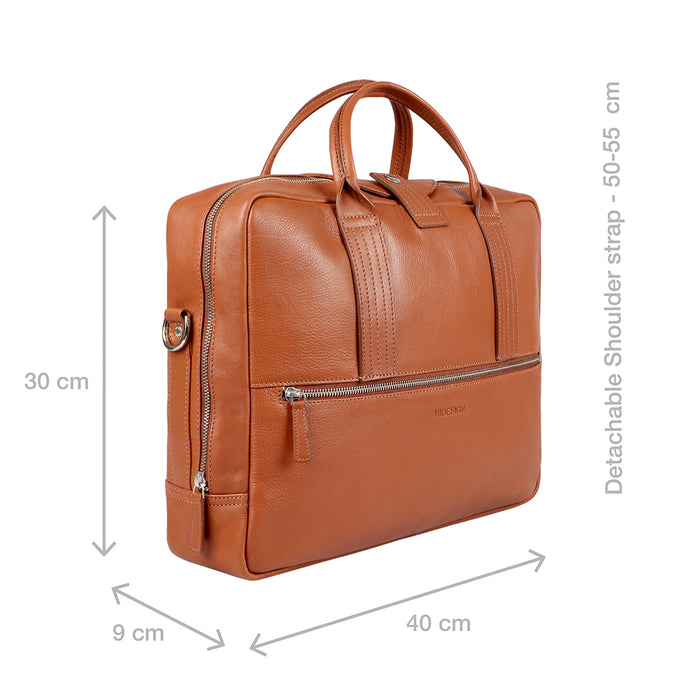I Bag Al01 Tan Leather  Briefcase