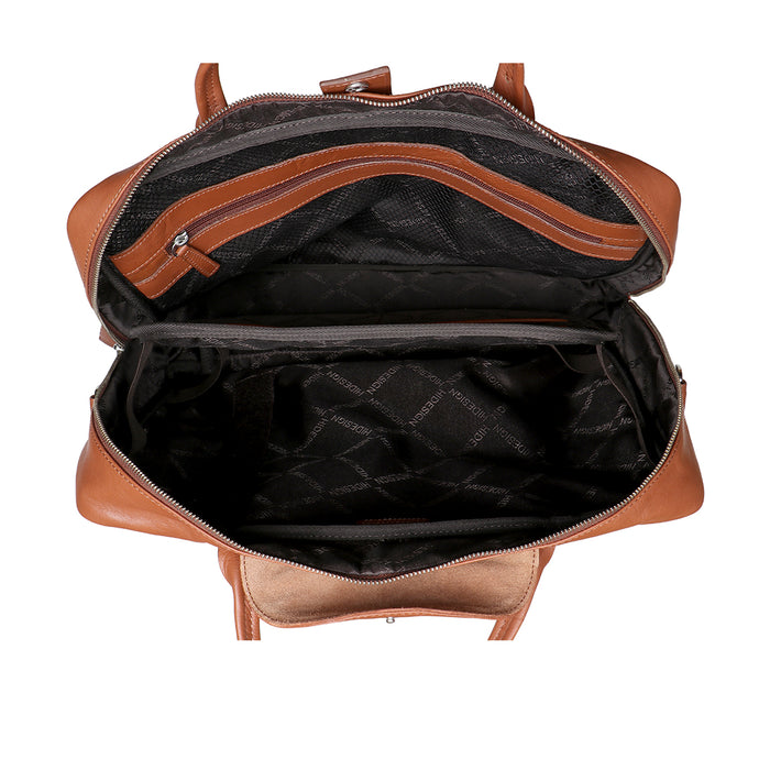 I Bag Al01 Tan Leather  Briefcase