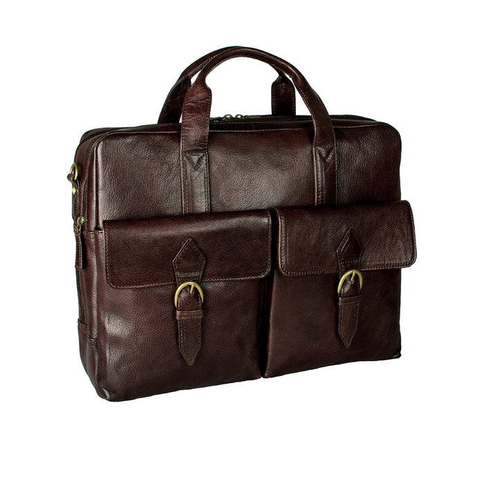 Indigo 02 E.I Brown Leather  Briefcase