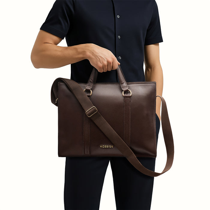 Insead 01 Brown Leather  Messenger Bag