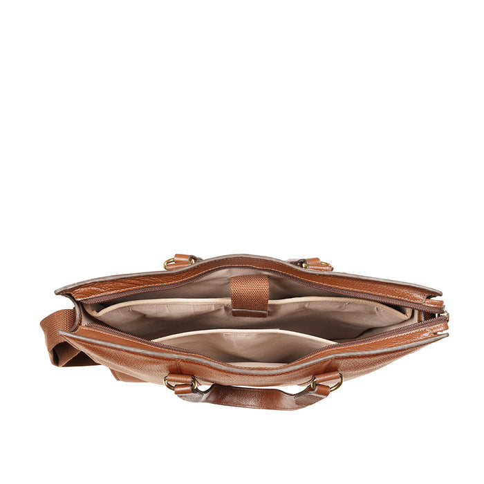 Insead 01 Tan Leather  Messenger Bag