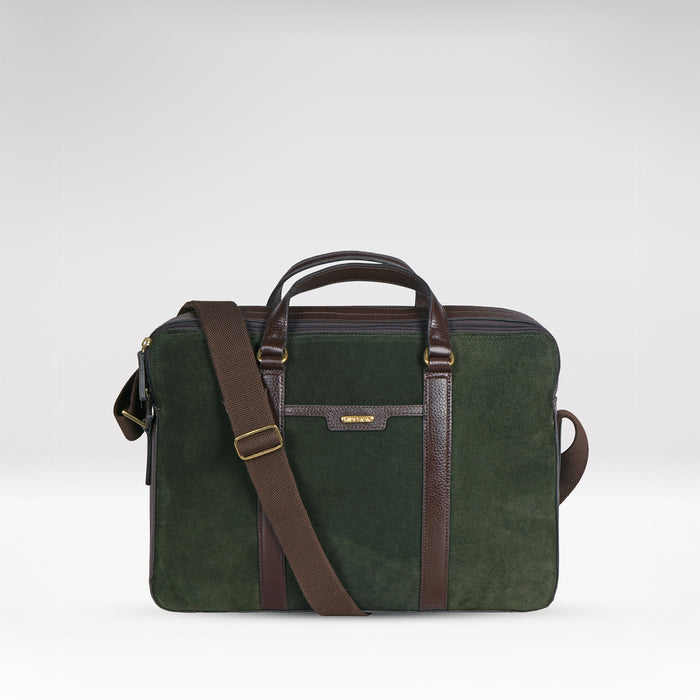 Insead 03 Green Leather  Messenger Bag