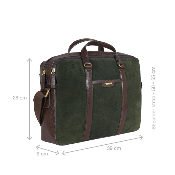 Insead 03 Green Leather  Messenger Bag