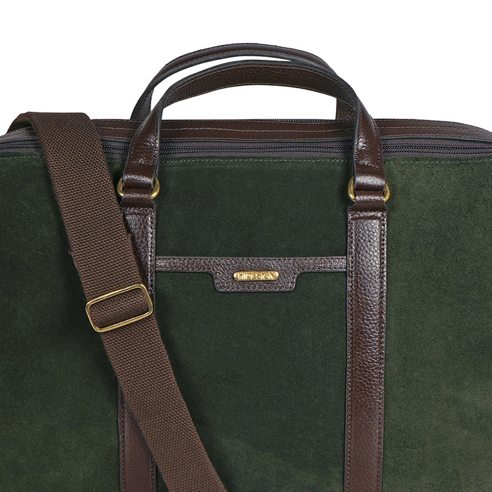 Insead 03 Green Leather  Messenger Bag
