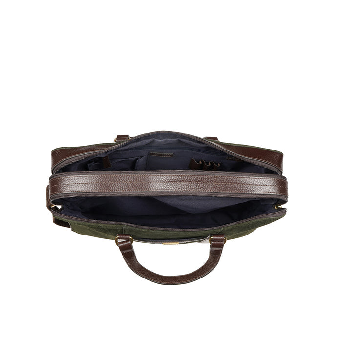 Insead 03 Green Leather  Messenger Bag