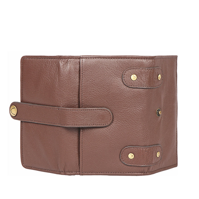 Intercato 10  Brown Leather Trifold Wallet