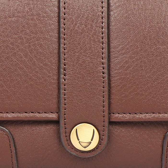 Intercato 10  Brown Leather Trifold Wallet