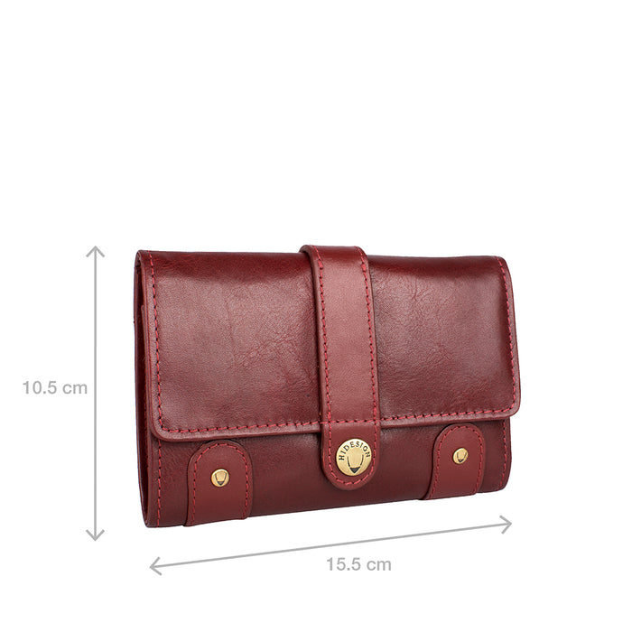 Intercato 10  Red Leather Trifold Wallet