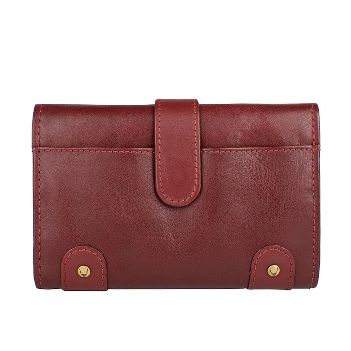 Intercato 10  Red Leather Trifold Wallet