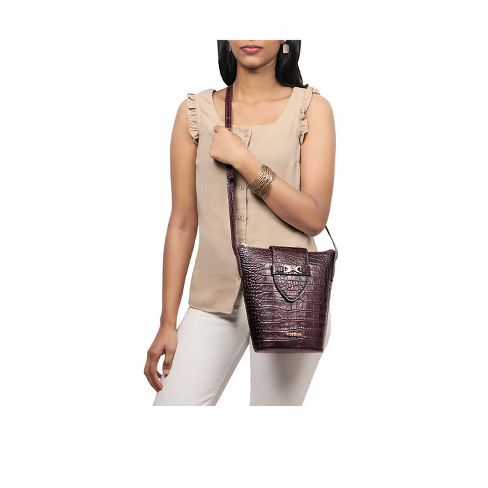 Irvine Purple Leather Crossbody