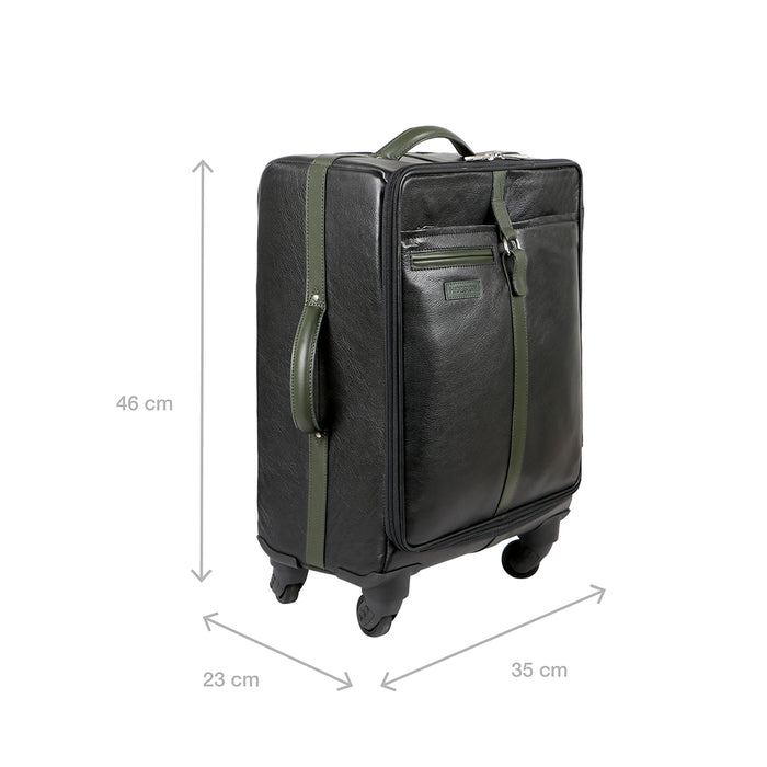 Jackson 04 Black Leather Trolley Bag