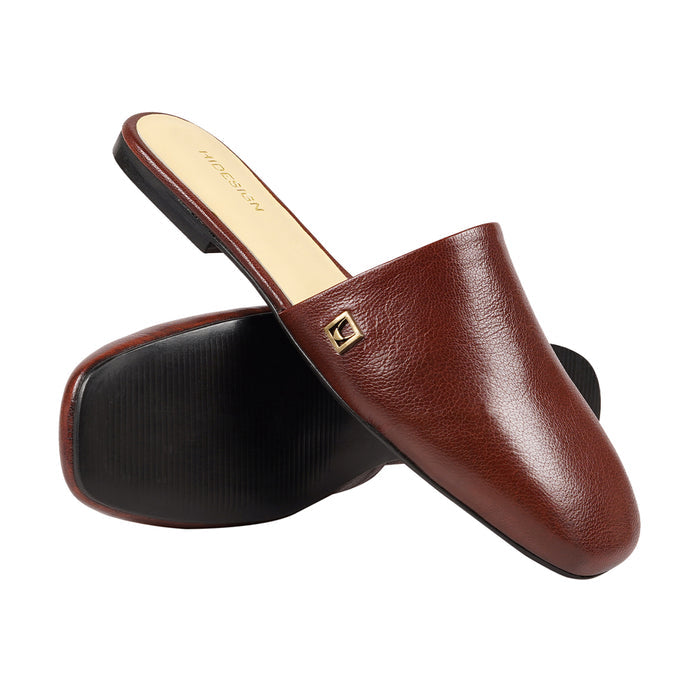 Jade Women's Red Leather Mules