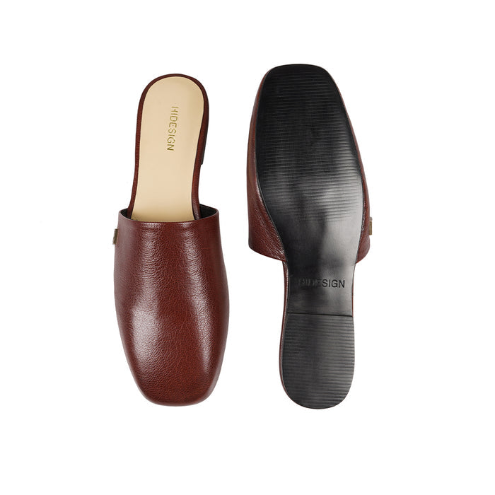 Jade Women's Red Leather Mules