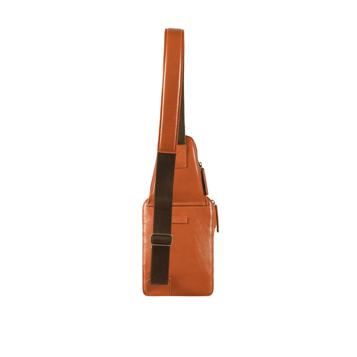 Jake Orange Leather  Crossbody