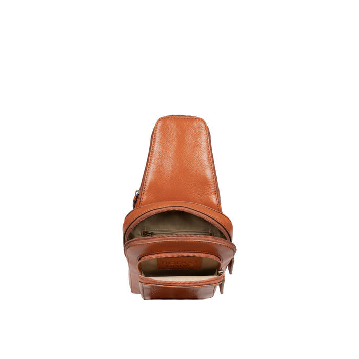 Jake Orange Leather  Crossbody