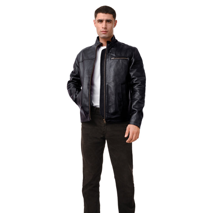 James Dean 01 Men's Black Moto Style Leather Jacket
