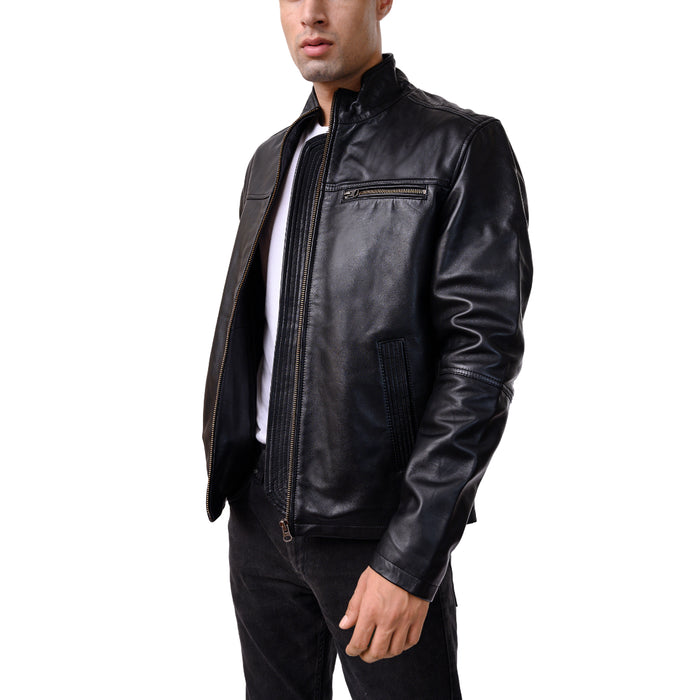 James Dean 01 Men's Black Moto Style Leather Jacket