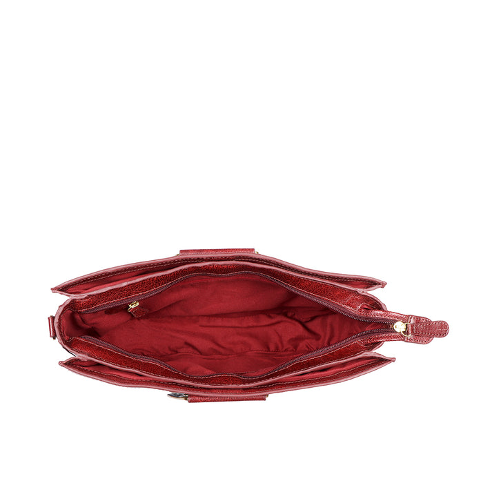 Janis 03 Red Leather Shoulder Bag