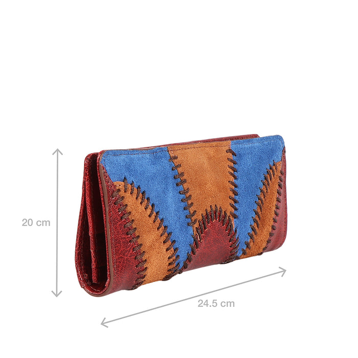 Janis W1 Red Leather Bi-Fold Wallet