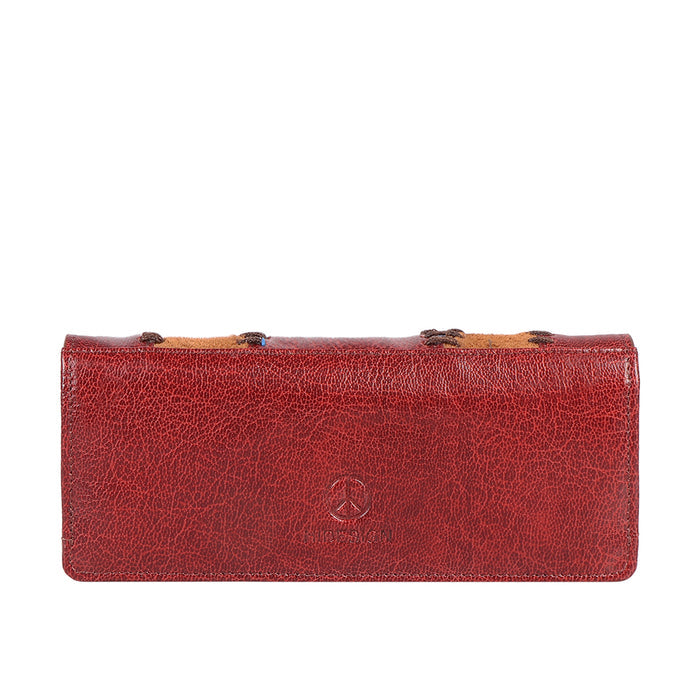 Janis W1 Red Leather Bi-Fold Wallet