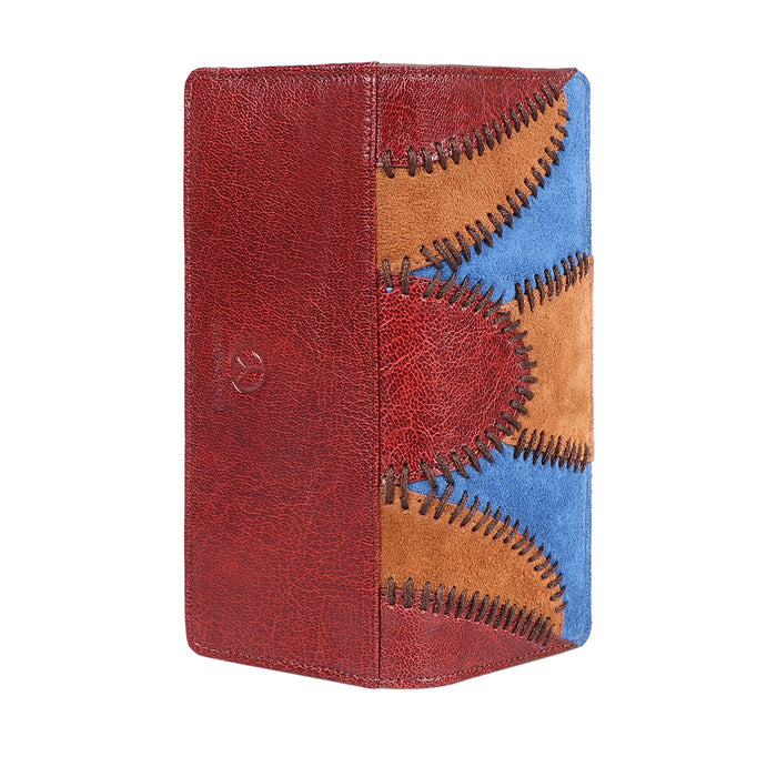 Janis W1 Red Leather Bi-Fold Wallet