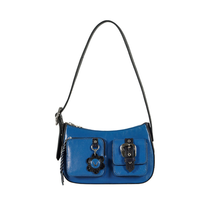 Jeju - 01 Blue Leather Shoulder Bag