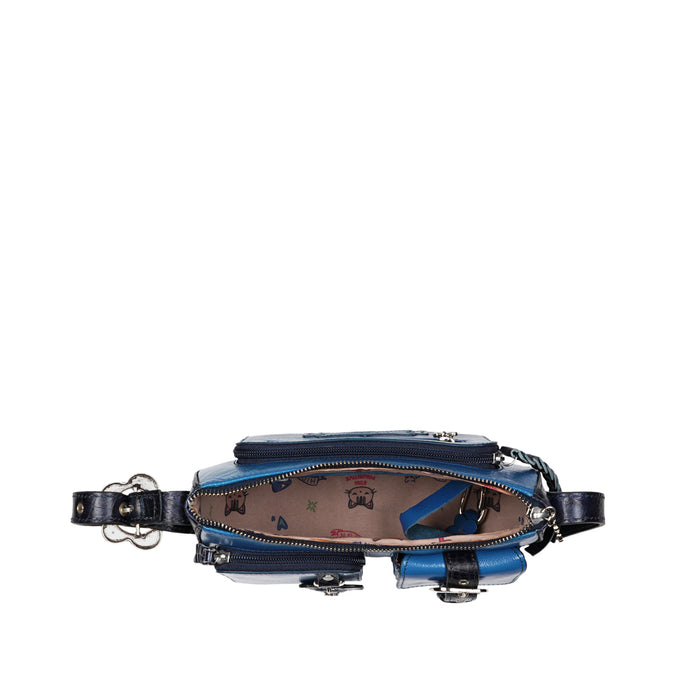 Jeju - 01 Blue Leather Shoulder Bag