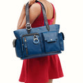 Jeju - 02 Blue Leather Shoulder Bag