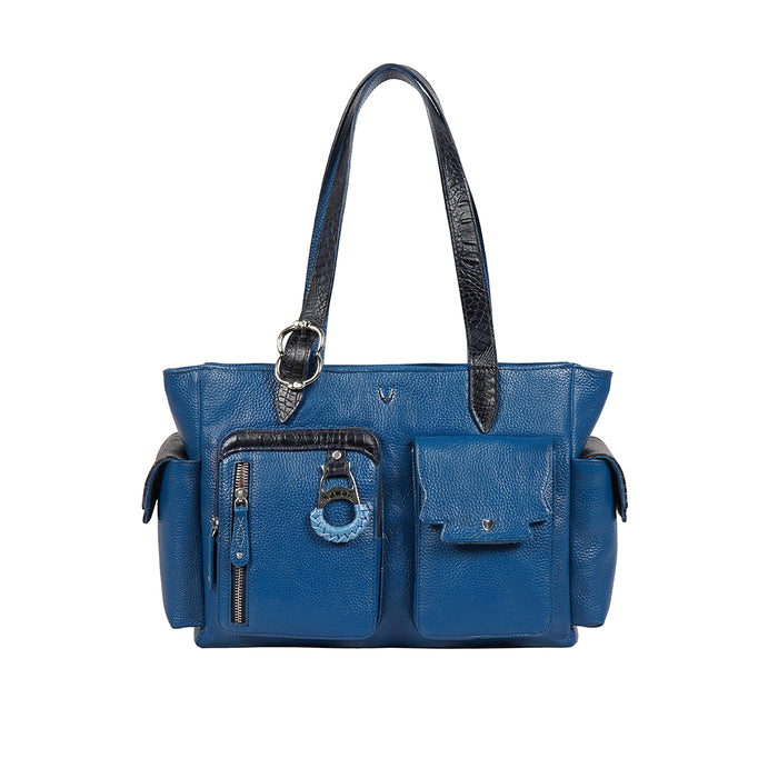 Jeju - 02 Blue Leather Shoulder Bag
