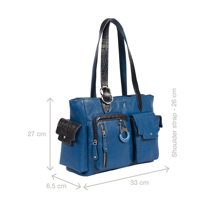Jeju - 02 Blue Leather Shoulder Bag
