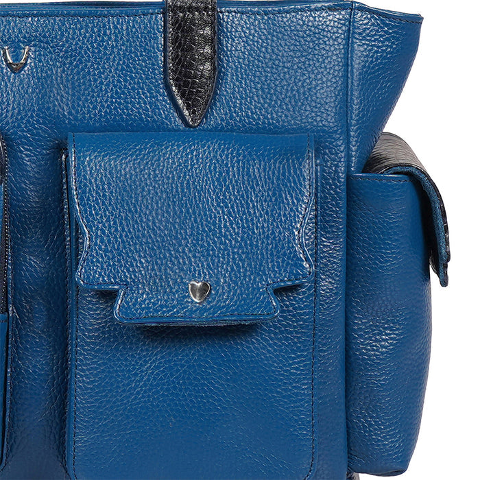 Jeju - 02 Blue Leather Shoulder Bag