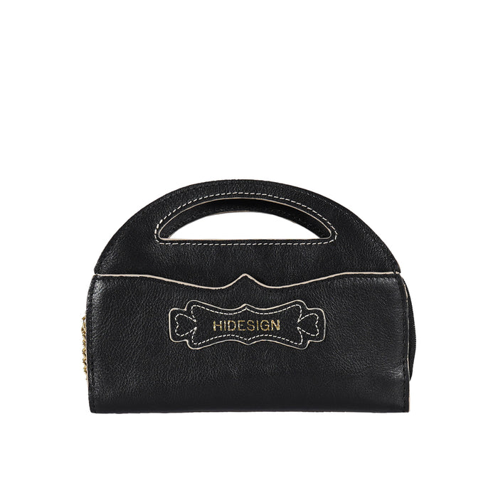 Jeju - W3 Black Leather Sling Wallet