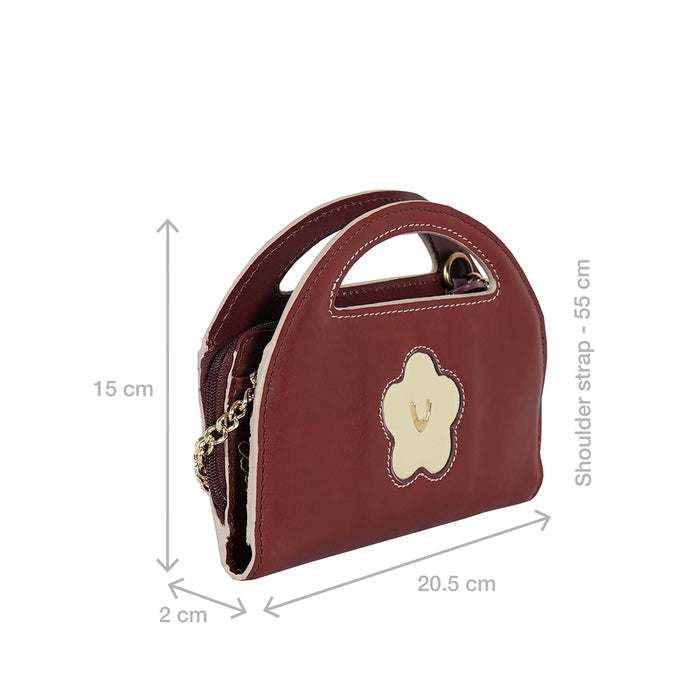 Jeju - W3 Red Leather Sling Wallet