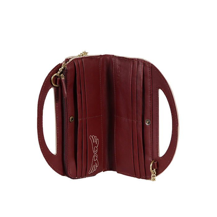 Jeju - W3 Red Leather Sling Wallet