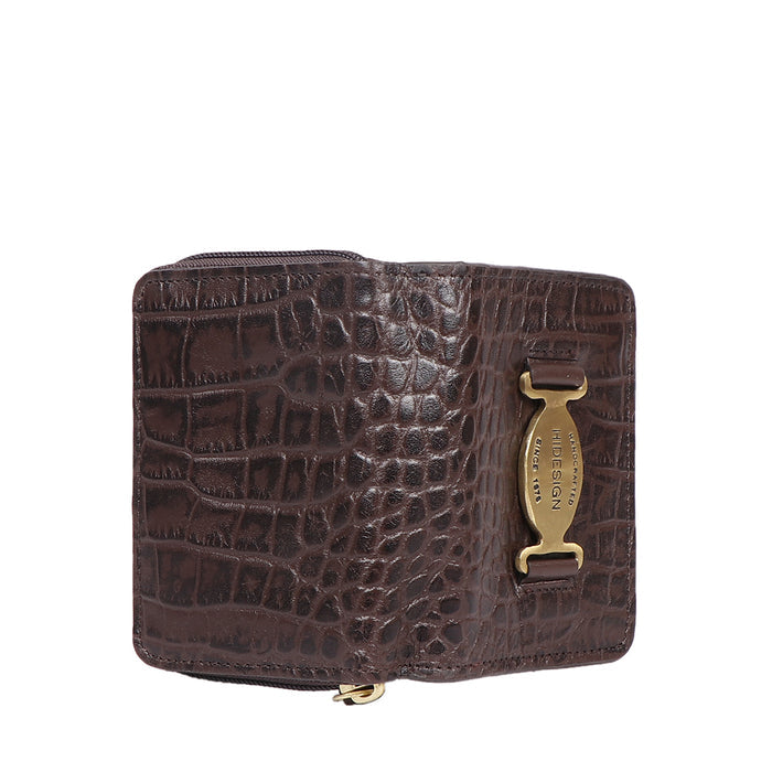 Jewel W1 Brown Leather Zip Around Wallet