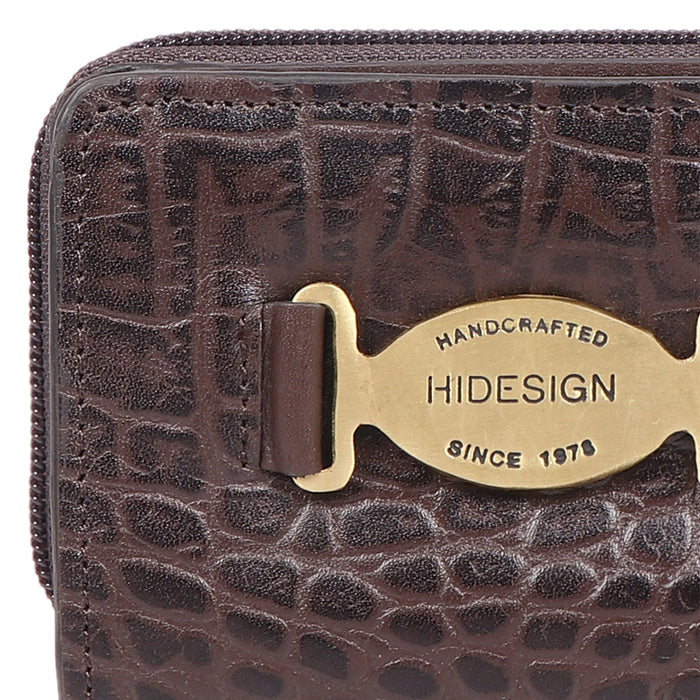 Jewel W1 Brown Leather Zip Around Wallet