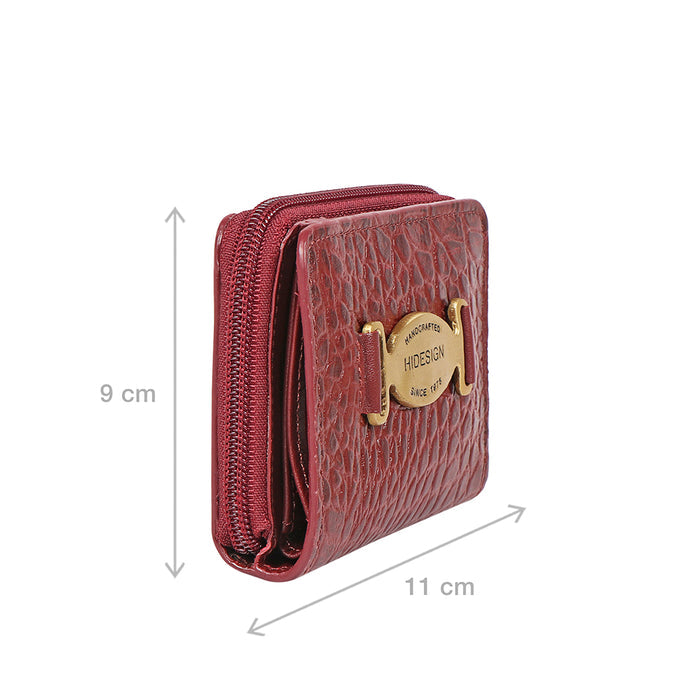 Jewel W1 Red Leather Zip Around Wallet