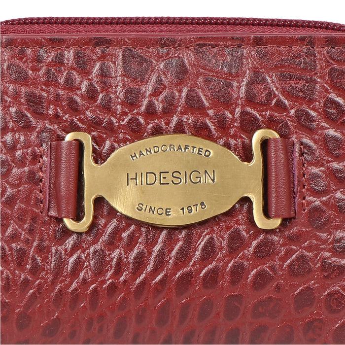 Jewel W1 Red Leather Zip Around Wallet