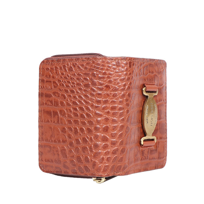 Jewel W1 Tan Leather Zip Around Wallet