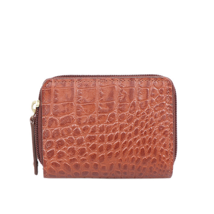Jewel W1 Tan Leather Zip Around Wallet
