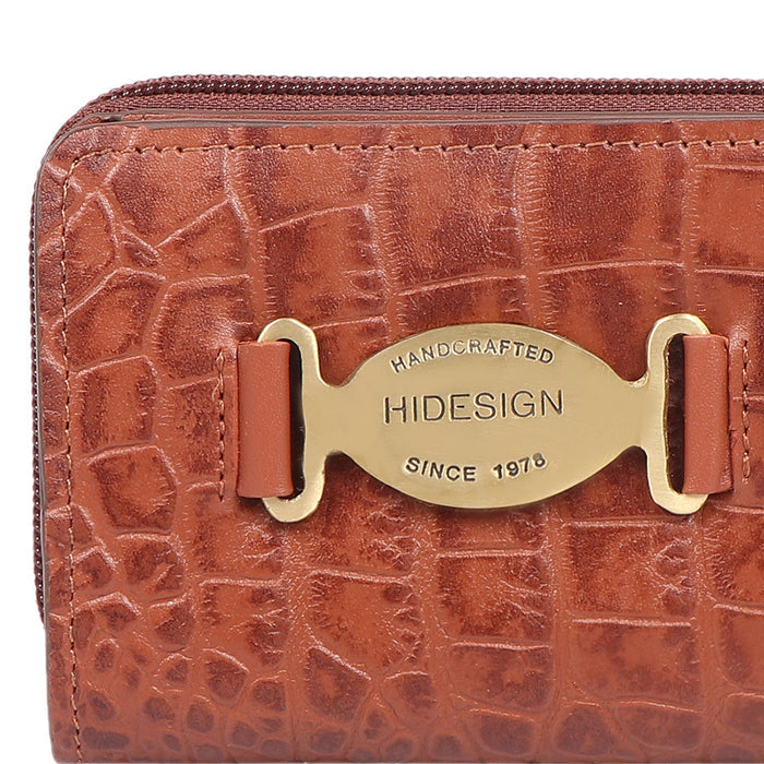 Jewel W1 Tan Leather Zip Around Wallet
