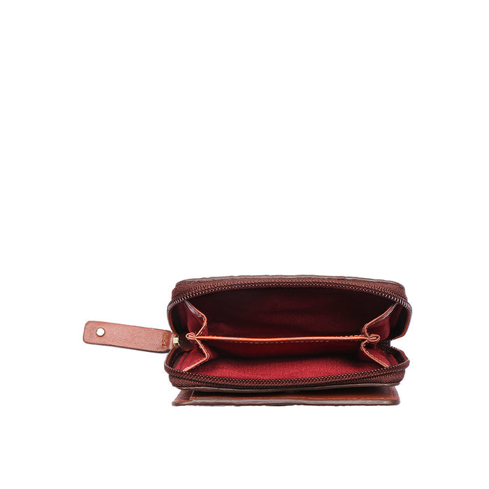 Jewel W1 Tan Leather Zip Around Wallet